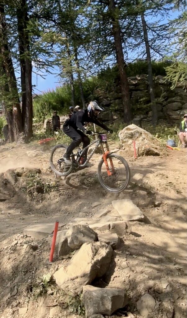 Thomas McArthur through the top section at Puy Saint Vincent